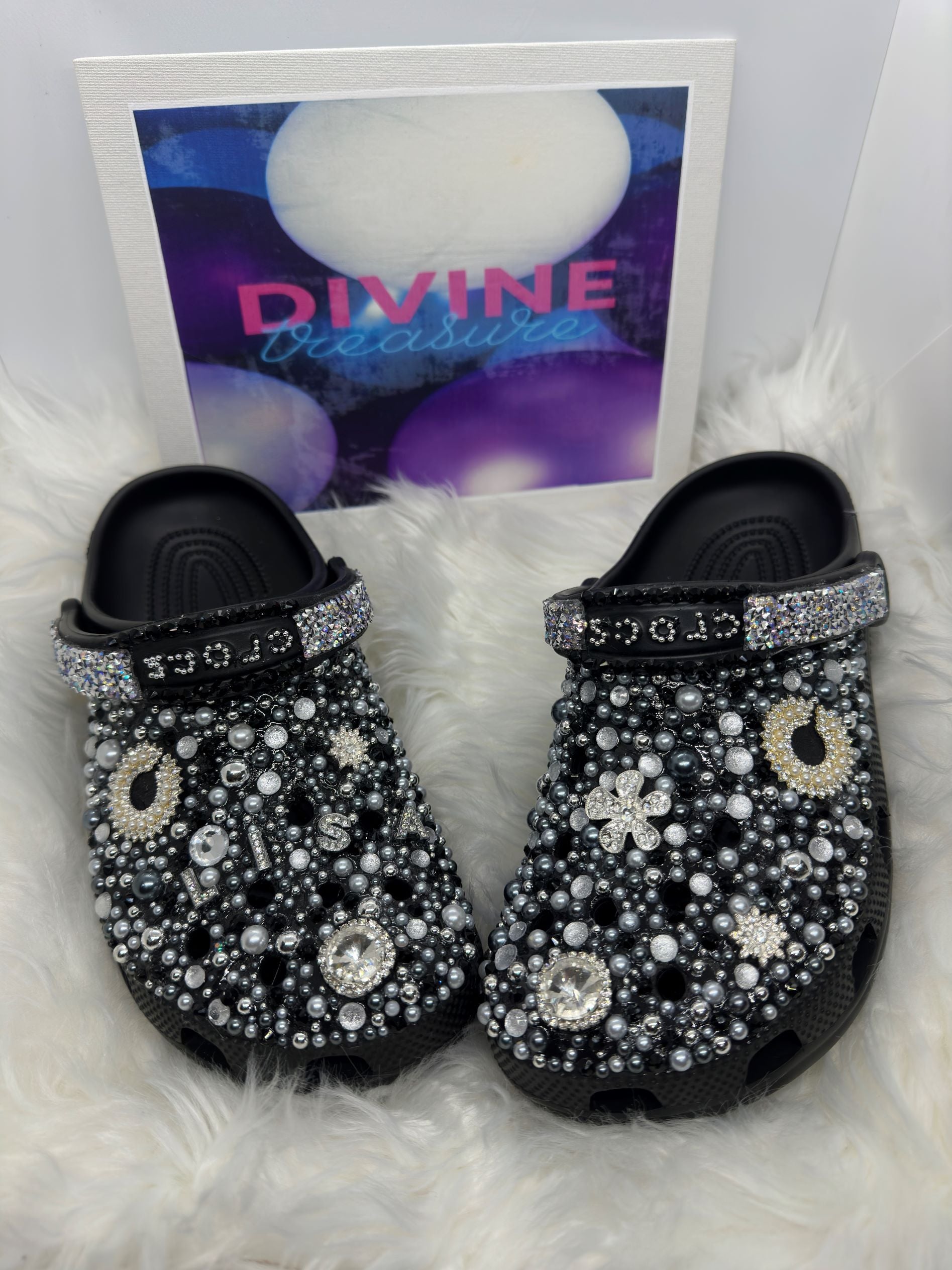 Blinged Out Black Crocs Bling Crocs Black Crocs With Charms Bling